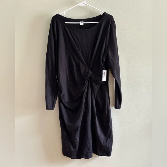 Old Navy Womens Twist-Front Plus-Size Bodycon Dress Black Size 2x